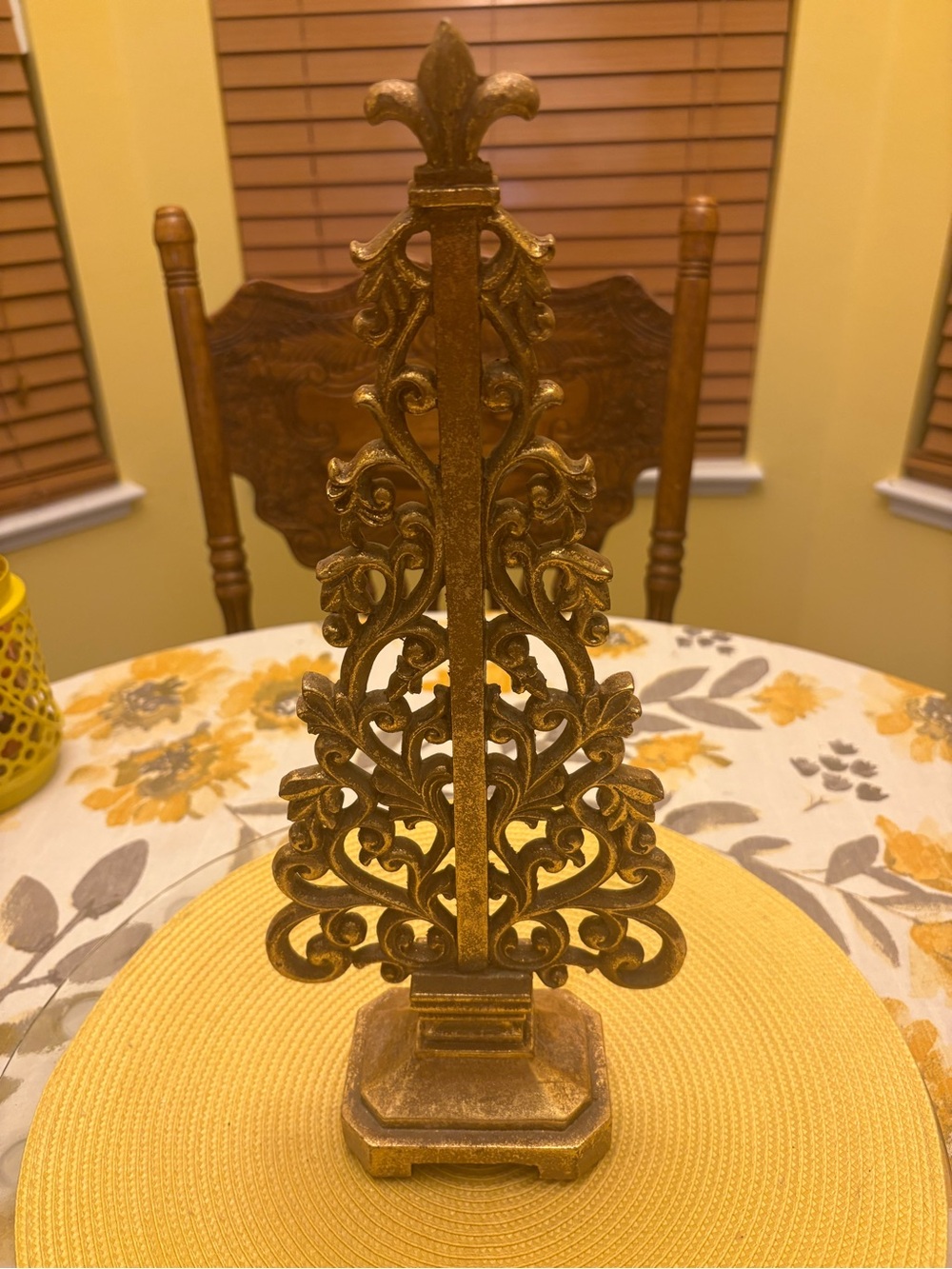 Decorative Gold Filigree Tree Table Accent